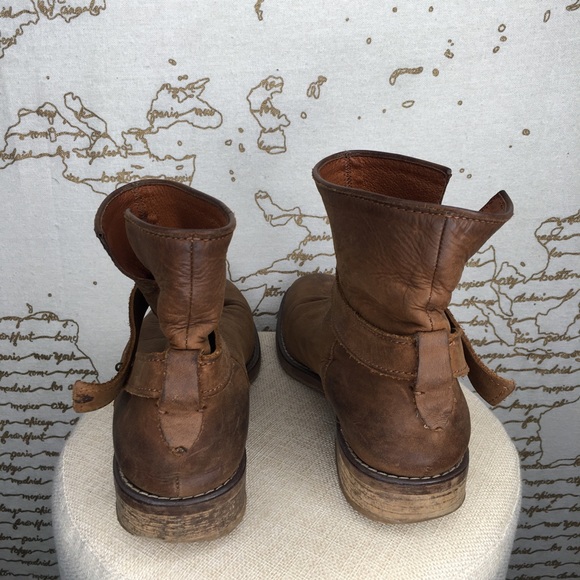 Madewell Women's Approx. Size 7.5 The Biker Boot Distresses Apple Butter Brown - Picture 6 of 16